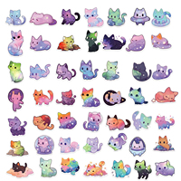 50 autocollants amusants de chats anime, imperméables, pour décorer ordinateurs portables, tasses, skateboards, vélos, bagages, pour adolescents et adultes, autocollants en vinyle