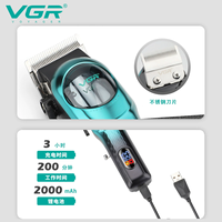 Tondeuse à cheveux électrique professionnelle VGR166 avec écran LCD, pour hommes, avec base et fonction de rasage