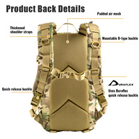 Taktischer Rucksack mit Schnellverschluss-Design Tagesrucksack MC/ MC Schwarz mit EVA-Verstärktem Polster-Rückenteil Mehrere Fächer