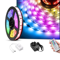 Kit d'éclairage intelligent flexible à changement de couleur RGB sans fil SMD de haute qualité, bande de diodes électroluminescentes décorative