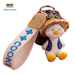 <span class=keywords><strong>Correa</strong></span> de mano tejida de tela personalizada con logotipo impreso para llavero, llavero bordado de Jacquard, muñeca <span class=keywords><strong>corta</strong></span>, llavero de nailon de poliéster - Product Image 1