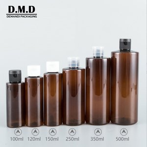 Wholesale Private Label 100ml Brown 150 ml 350ml <strong>500</strong> ml 10 oz Pet 250ml 8 oz Amber <strong>Plastic</strong> <strong>Bottle</strong> with Flip Top Cap - Product Image 3