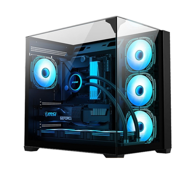 Factory Sale OEM/ODM Mid Tower ATX Mini 3.0 Steel Computer Case Gaming Glass Side Panel USB Front Ports Water Cooling Stock