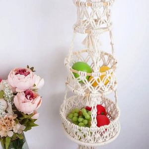 Cestas Colgantes de Mimbre para <span class=keywords><strong>Macetas</strong></span>, Decoración de <span class=keywords><strong>Pared</strong></span>, 4 Piezas, para Terrazas, Garaje - Product Image 2