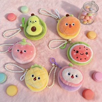 Dompet Koin Buah Gantungan Kunci Lucu Ramah Lingkungan, Dompet Mini Kawaii Alpukat Semangka, Gantungan Dompet Kecil Lembut Isi Bantal