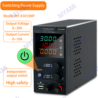 MYAMi 300W 0-30V 0-10A Alimentation de Laboratoire CC Variable de Bureau 30V 10A, Alimentation à Découpage Régulée Ajustable pour Réparation de Téléphones