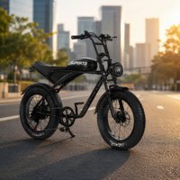 Vélo électrique style cyclomoteur rétro 750W 48V 20AH, Cruiser urbain vintage, cadre en alliage d'aluminium, longue autonomie, pneus larges pour la ville