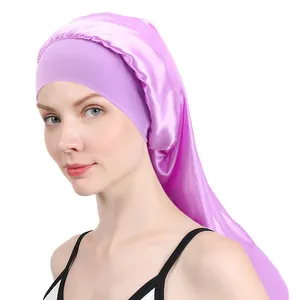 Satin Sleep Cap For Long Hair Extra Long Bonnet For Braids Hair Loose Cap Bonnets For Women Dreadlocks Curly Hair Soft