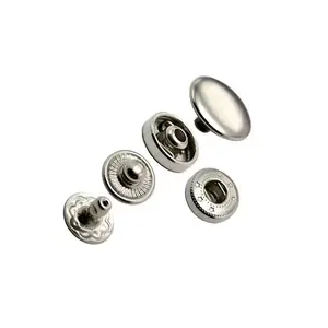 Factory wholesale nickel color 15mm iron snap metal button for clothes