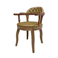 Chaise de salle à manger en bois de hêtre antique fauteuil de salle à manger en cuir ciré chaise de visiteur en cuir en bois chaise de bureau en frêne de conférence à dossier bas