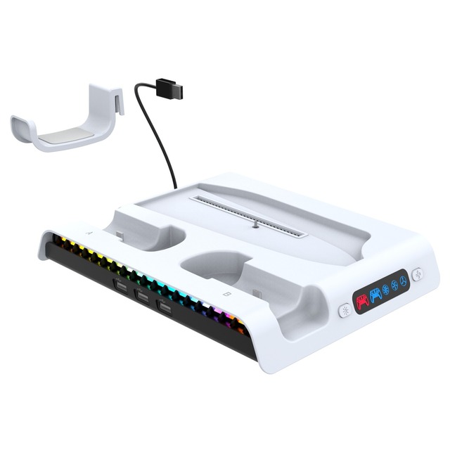 New Multifunctional Charger Base Vertical Cooling Fan Fast Charging Dock Stand for Ps5 Console