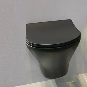 Wastafel gantung dinding kaca desain baru wc bersirkulasi bidet tempat duduk pintar mencuci satu bagian toilet warna kombinasi ubin interior rumah