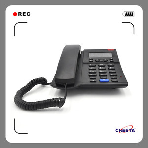 Téléphone <span class=keywords><strong>fixe</strong></span> filaire avec fonction mains libres, couleur noire, pour bureau et hôtel, avec identification de l'appelant, téléphone filaire LAN PSTN - Product Image 3