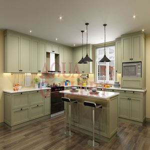 Gabinetes de Cocina de Madera Maciza de Lujo con Diseño Moderno Estilo Americano Shaker con Protección UV para Venta al por Mayor - Product Image 4