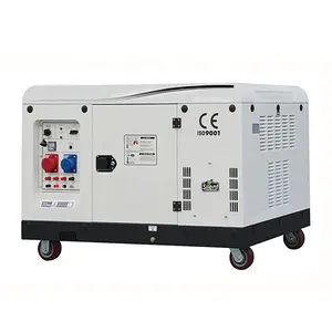 10 kva पावर 3 चरण सुपर साइलेंट जीसेट कीमत eiia/साउंडप्रूफ 18kw 30kw डायनेमो डीजल इंजन जनरेटर