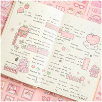 Papier Washi mat personnalisé mignon Kawaii déco translucidité Journal planificateur journal autocollants impression baiser coupe autocollants feuilles