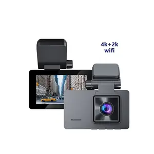 Yeni Model gizli 4k gece görüş çift lensli araba kamera HDR çift Dash kamera WIFI araç içi kamera çin'de araba kara kutusu