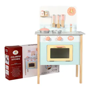 2022 Neuankömmling ins Stil Holz Mädchen Simulation rosa blau weiß Küche Spielzeug spielen Haus Rollenspiel Kochs piel