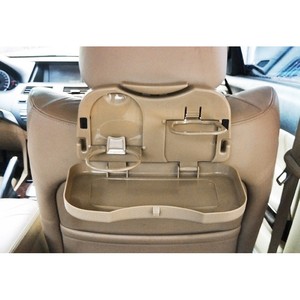 Tablette de siège auto rose en forme de cochon avec porte-gobelet et rangement pour boissons et collations - Product Image 2