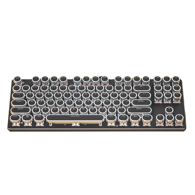 Punk Style 87-Keys Game Mechanical Keyboard USB Computer Keyboard Laptop Tablet Supports Russian English Hebrew Spanish Arabic