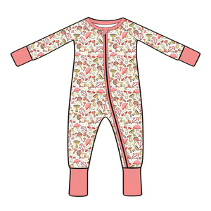 RTS Bebek Bambu Kıyafetleri %95 Bambu %5 Spandeks Bebek Pijama Tulumları Yürümeye Başlayan Çocuklar İçin Fermuarlı Tulumlar Bambu Fermuarlı - Product Image 3