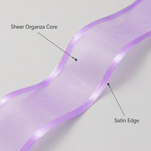 Pita Organza Grosir dengan Tepi Satin, Gulungan Pita Kerajinan Transparan untuk Pembungkus Kado & Pernikahan - Product Image 3