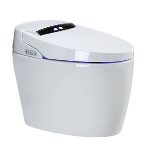 Vente directe WC intelligent de qualité hôtelière avec chasse automatique, capteur, siège chauffant, télécommande, drainage P-trap/S-trap, à poser au sol S - Product Image 3