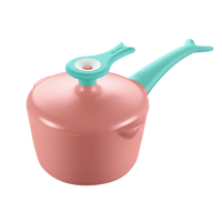 Casserole en céramique antiadhésive en métal de 16 cm pour lait de baleine, idéale pour les aliments pour bébés, pour 1-2 personnes, compatible avec les cuisinières à induction et au gaz, écologique