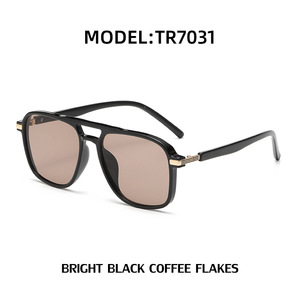Gafas de sol cuadradas Retro Tr90 56-17-146 Uv400, gafas de moda unisex ligeras para hombres y mujeres, estilo callejero - Product Image 5
