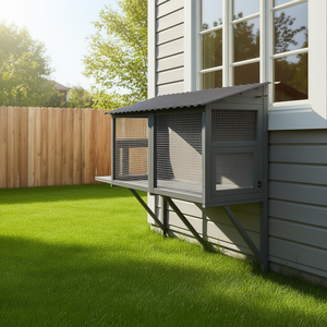 Al1005 Wooden <b>Cat</b> Catio Outdoor Rectangular Safety <b>Perch</b> Window Mount Country Rustic All Seasons - Product Image 2