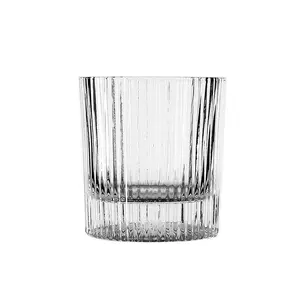 Verre à Whisky en verre transparent à rayures verticales, Unique, 10 Oz