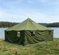 Tente en toile camouflage pour secours en cas de catastrophe, tente en toile respirante et imperméable de qualité supérieure pour le glamping en plein air
