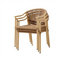 Chaise de salle à manger de parc extérieure en alliage d'aluminium de style ferme