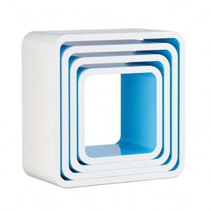 4 juegos moderno decorativo MDF intersección montado en la pared <span class=keywords><strong>flotante</strong></span> Cubo de <span class=keywords><strong>estante</strong></span> de pared - Product Image 5