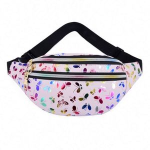 Bolsa de Cintura con Doble Cremallera Colorida, Moderna, para Viaje, con Estampado de Mariposas, de PU, para Mujer - Product Image 5