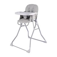 Chaise haute pliable et portable pour bébé avec plateau amovible et harnais de sécurité