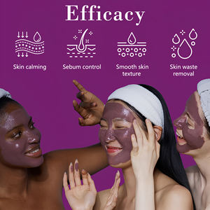 Máscara de arcilla de barro de berenjena para cuidado de SPA coreano, <span class=keywords><strong>exfoliante</strong></span> antienvejecimiento, piel brillante, máscara Facial de arcilla púrpura - Product Image 2