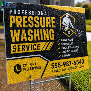 Waterproof Pressure Washing Yard Signs Custom Corrugated <b>Plastic</b> Cleaning Service Lawn Signs with Stakes - Product Image 1
