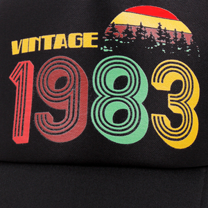 Casquette <span class=keywords><strong>de</strong></span> camionneur rétro 1983 avec motif graphique arc-en-ciel et imprimé montagne-coucher <span class=keywords><strong>de</strong></span> soleil, 4 couleurs - Product Image 5
