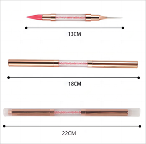 Nouveau stylo à pointiller Nail Art à Double tête cire/pointe en Silicone manucure Art outils <span class=keywords><strong>brosse</strong></span> strass poignée tête en métal <span class=keywords><strong>perceuse</strong></span> à pointe d'ongle - Product Image 4