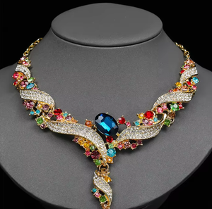 Juego de Joyas Indias Chapadas en Oro con Gran Diamante de Imitación para Novias, Collar de Moda para Mujer, Bodas con Pedidos de una Sola Pieza, Mínimo 1 Unidad - Product Image 6