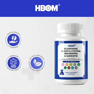 อาหารเสริมต้านอนุมูลอิสระ OEM กลูตาไธโอน <span class=keywords><strong>NAC</strong></span> เรสเวอราทรอล เควอเซติน ออลอินวัน 60 แคปซูล - Product Image 5