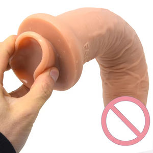 Masturbador de Silicona con Ventosa, Tapón <span class=keywords><strong>Anal</strong></span> y Consolador con Forma de Pene, Juguetes Sexuales para Adultos, Color Piel - Product Image 3