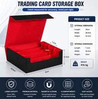 Caja de Almacenamiento de Cartas Deportivas de Cuero PU 2400+, Estuche para Cartas TCG, para Cartas con Funda Protectora Extraíble, Portátil, de Cuero PU