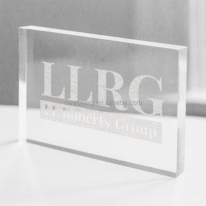 Khắc in tùy chỉnh đánh bóng chặn giấy hiển thị cơ sở rắn <span class=keywords><strong>plexiglass</strong></span> Logo khối đứng rõ ràng Acrylic khối - Product Image 1