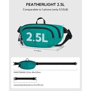 YOUK Sac banane personnalisé en polyester imperméable, durable et léger, grand format, avec protection RFID, 4 poches zippées et rembourrage dorsal respirant, idéal pour le voyage - Product Image 3