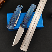 Couteau pliant en acier M390 avec manche en titane, motif éclair, couteau de poche léger EDC, camping en plein air