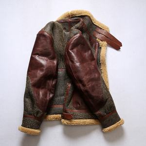 Manteaux d'<span class=keywords><strong>aviateurs</strong></span> en fourrure rétro OEM haute couture General Patton B3 Vestes en cuir de mouton pour hommes - Product Image 2
