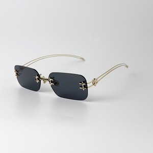 Lunettes de soleil sans monture de haute qualité, personnalisées, décorées d'étoiles, lunettes de soleil de luxe en métal, lunettes de soleil de créateur pour femmes et hommes - Product Image 1