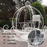 Accessoires de mariage luxueux JINDA : Carrosse blanc en métal de Cendrillon, carrosse citrouille de Cendrillon pour princesse royale